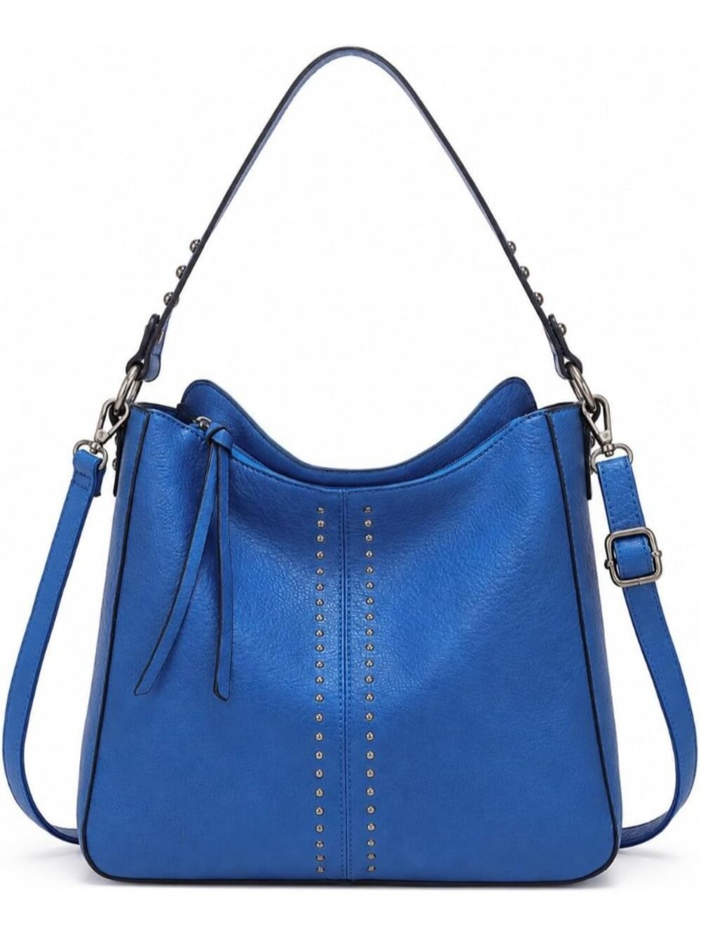 Women's Blue Leather West Hobo Crossbody Leather Purse Ladies Shoulder Bag
